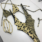 THE WRAP KINI TWO PIECE - LEMON ANIMAL MIX (custom colours available)