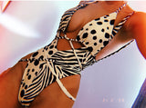 THE WRAP KINI TWO PIECE - LEMON ANIMAL MIX (custom colours available)
